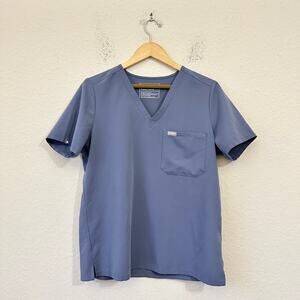 FIGS Catarina One Pocket Scrub Top Slate Blue Medical Nurse Uniform
